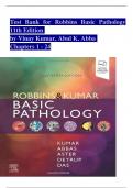 TEST BANK For Robbins & Kumar Basic Pathology, 11th Edition by Vinay Kumar, Abul K. Abba, Verified Chapters 1 - 24, Complete Newest Version