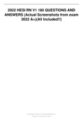 2022 HESI RN V1 160 QUESTIONS AND ANSWERS (Actual Screenshots from exam 2022 A+)(All Included!!)