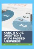 KABC-II QUIZ QUESTIONS WITH PASSED ANSWERS!!