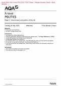 Actual 2024 AQA A-level POLITICS 7152/1 Paper 1 Merged Question Paper + Mark Scheme