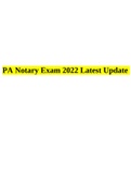 PA Notary Exam 2022 Latest Update .