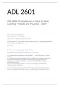 "ADL 2601: Comprehensive Guide to Adult Learning Theories and Practices - 2024"