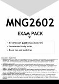 MNG2602 EXAM PACK 2024 - DISTINCTION GUARANTEED