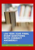 LSU ISDS 3105 FINAL EXAM QUESTIONS WITH CORRECT ANSWERS!!