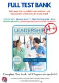 Test Bank For Leadership and Nursing Care Management 6th Edition by Diane Huber 9780323389662 Chapter 1-27 Complete Guide.