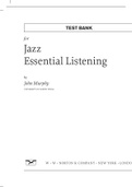 TEST BANK Jazz Essential Listening by John Murphy - UNIVERSITY OF NORTH TEXAS