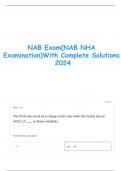 NAB Exam(NAB NHA Examination)With Complete Solutions 2024