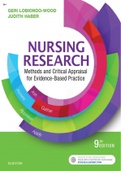 TEST BANK FOR NURSING RESEARCH METHODS AND CRITICAL APPRAISAL FOR EVIDENCE-BASED PRACTICE 9TH EDITION BY GERI LOBIONDO-WOOD, AND JUDITH HABER ISBN: 9780323431316 ISBN: 9780323447652