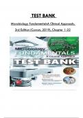 Test Bank For Microbiology Fundamentals A Clinical Approach, 3rd Edition by Cowan, Consists of 22 Complete Chapters, ISBN: 978-1259709227