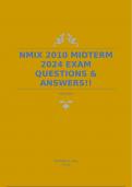 NMIX 2010 MIDTERM 2024 EXAM QUESTIONS & ANSWERS!!