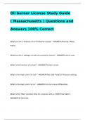 Oil burner License Study Guide ( Massachusetts ) Questions and Answers 100% Correct