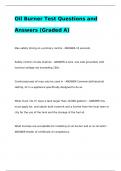 Oil Burner Test Questions and Answers (Graded A)