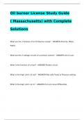 Oil burner License Study Guide ( Massachusetts) with Complete Solutions