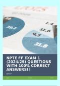 NPTE FF EXAM 1 (2024/25) QUESTIONS WITH 100% CORRECT ANSWERS!!