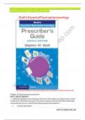 Complete Test Bank For Prescriber's Guide: Stahl's Essential Psychopharmacology 8th Edition By Stephen M. Stahl Complete Guide.