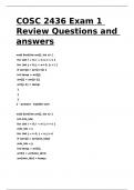 COSC 2436 Exam 1 Review Questions and answers.