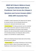 NRNP 6675 Week 6 Midterm Exam| Psychiatric Mental Health Nurse Practitioner Care Across the Lifespan II | Questions and Correct Answers (2024 / 2025) 100% Guarantee Pass