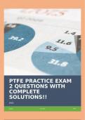 PTFE PRACTICE EXAM 2 QUESTIONS WITH COMPLETE SOLUTIONS!!