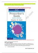 Complete Test Bank For Prescriber's Guide: Stahl's Essential Psychopharmacology 8th Edition By Stephen M. Stahl Complete Guide.