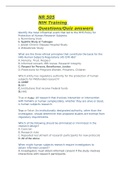 NR 505 NIH Training  Questions/Quiz answers