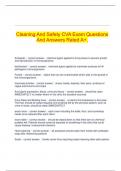   Cleaning And Safety CVA Exam Questions And Answers Rated A+.