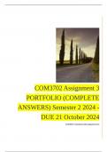 COM3702 Assignment 3 PORTFOLIO (COMPLETE ANSWERS) Semester 2 2024 - DUE 21 October 2024