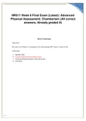 NR511 Week 8 Final Exam (Latest): Advanced Physical Assessment: Chamberlain (All correct answers, Already graded A)