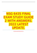  NSG 6435 FINAL EXAM STUDY GUIDE 2 WITH ANSWERS. 2022 LATEST UPDATE.