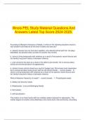   Illinois PEL Study Material Questions And Answers Latest Top Score 2024-2025.