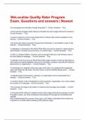  WeLocalize Quality Rater Program Exam, Questions and answers | Newest