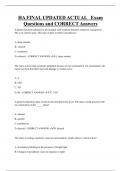 HA FINAL UPDATED ACTUAL Exam  Questions and CORRECT Answers