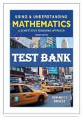 TEST BANK for Using & Understanding Mathematics: A Quantitative Reasoning Approach 7th Edition by Jeffrey Bennett and William Briggs