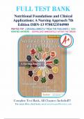 TEST BANK FOR Nutritional Foundations, and Clinical Applications: A Nursing Approach 7th Edition Author: Michele Grodner, Sylvia Escott-Stump, Suzanne Dorner