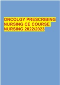 ONCOLGY PRESCRIBING NURSING CE COURSE NURSING 2022/2023