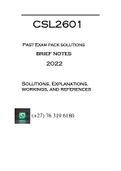 CSL2601 - PAST EXAM PACK SOLUTIONS & BRIEF NOTES - 2022