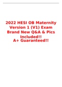 2022 HESI OB Maternity Version 1 (V1) Exam Brand New Q&A & Pics Included!! A+ Guaranteed!!