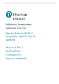 Pearson Edexcel GCSE in Geography, Specification A 1GA0 paper 03