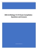 HESI A2 Biology V1/V2 Compilation Questions and Answers 2021/2022