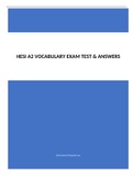 HESI A2 VOCABULARY EXAM Q&A TESTBANK 