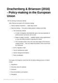 Summary of chapter 14 from 'European Union Politics', ISBN: 9781352009699 Public Policy & Governance