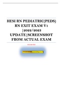 HESI RN PEDIATRIC(PEDS) RN EXIT EXAM V1 |2022/2023 UPDATE|SCREENSHOT FROM ACTUAL EXAM