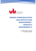 BRAND COMMUNICATION AND REPUTATION MANAGEMENT - Crisis and Reputation Management: