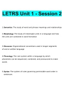 LETRS Unit 1 Session 2.docx Questions With Correct Answers 100% Verified