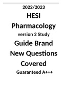 2022/2023 HESI Pharmacology version 2 Study Guide Brand New Questions Covered Guaranteed A+++