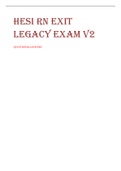 HESI RN LEGACY EXIT EXAM-Questions&Answers( v1&v2)