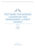 Test Bank for Nursing Leadership and Management  latest update 