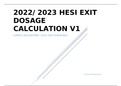 HESI EXIT  DOSAGE CALCULATION V1 CLINCAL CALCULATIONS | Score 1301 Verified Q&A for Latest Exam