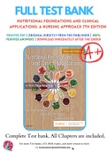 Nutritional Foundations and Clinical Applications: A Nursing Approach 7th Edition TEST BANK