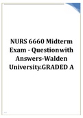 NURS 6660 Midterm Exam - Question with Answers-Walden 