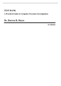 Test Bank - A Practical Guide to Computer Forensics Investigations, Hayes, 1st Edition (Hayes, 2015) Chapter 1-12 | All Chapters